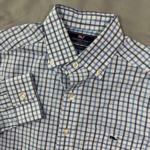 Vineyard Vines Men's Slim Fit Tucker Plaid Button Down Shirt Sz XS Blue White